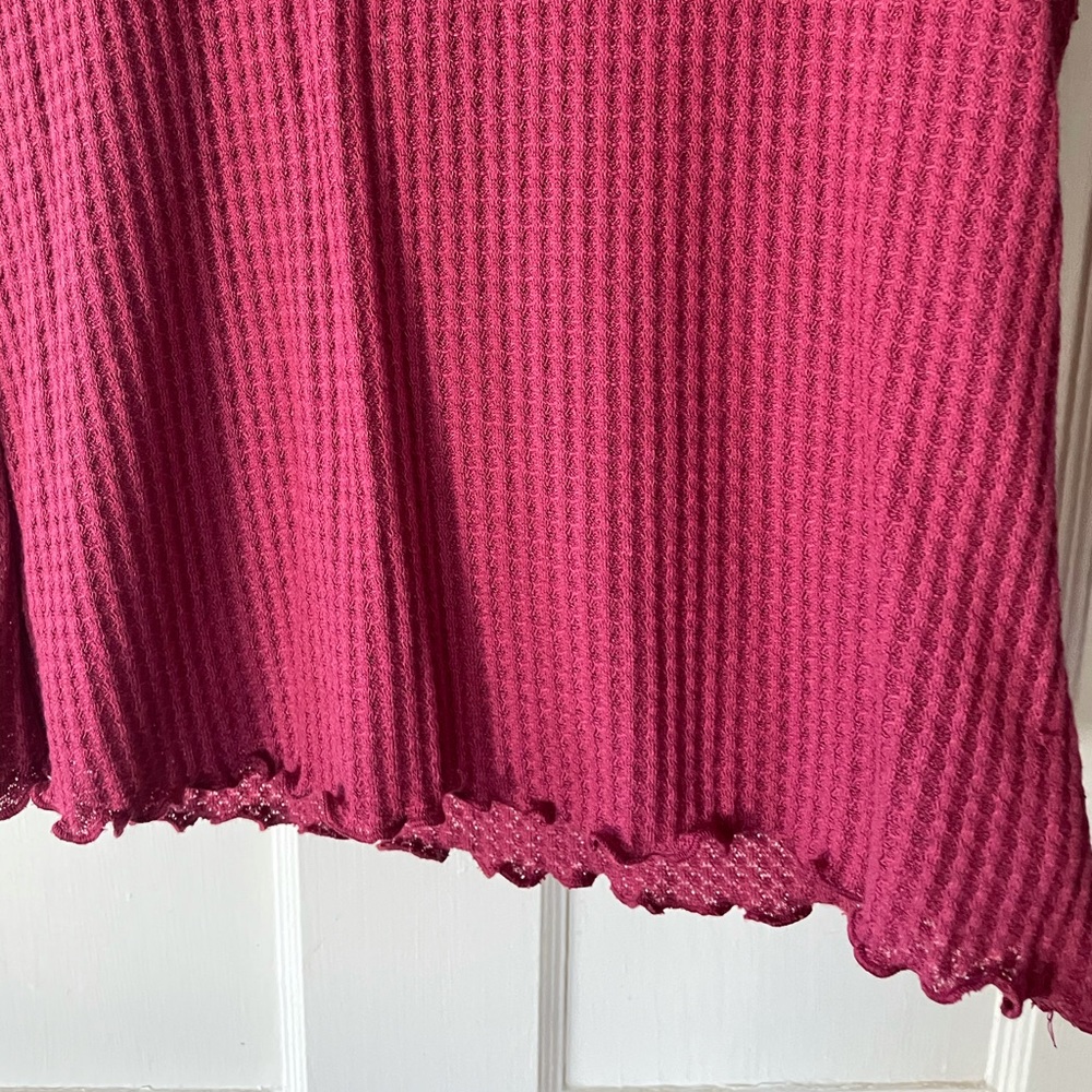 Waffle Top with Ruched Edges